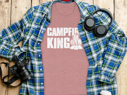 Campfire King Flames Graphic Outdoors Adventure T-Shirt T-Shirt - Outdoor & Adventure Collection - Mile Marker 16 Gear by Cloud 16 Clothing Co.