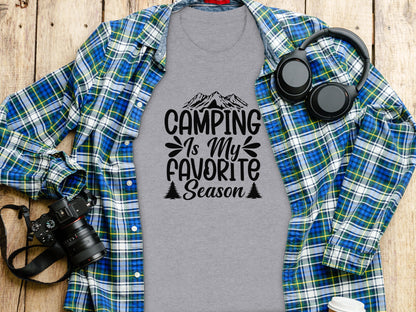 Camping Is My Favorite Season Graphic Outdoor Adventure T-Shirt T-Shirt - Outdoor & Adventure Collection - Mile Marker 16 Gear by Cloud 16 Clothing Co.