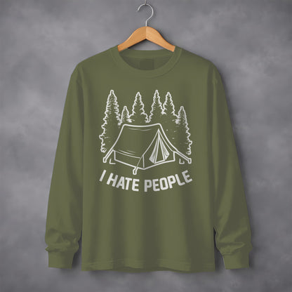 Funny I Hate People Camp Tent Long Sleeve Shirt
