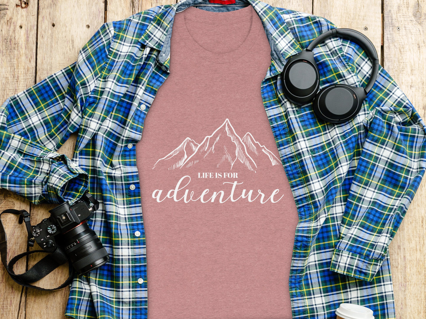 Life Is For Adventure Mountains Graphic Illustration T-Shirt T-Shirt - Outdoor & Adventure Collection - Mile Marker 16 Gear by Cloud 16 Clothing Co.