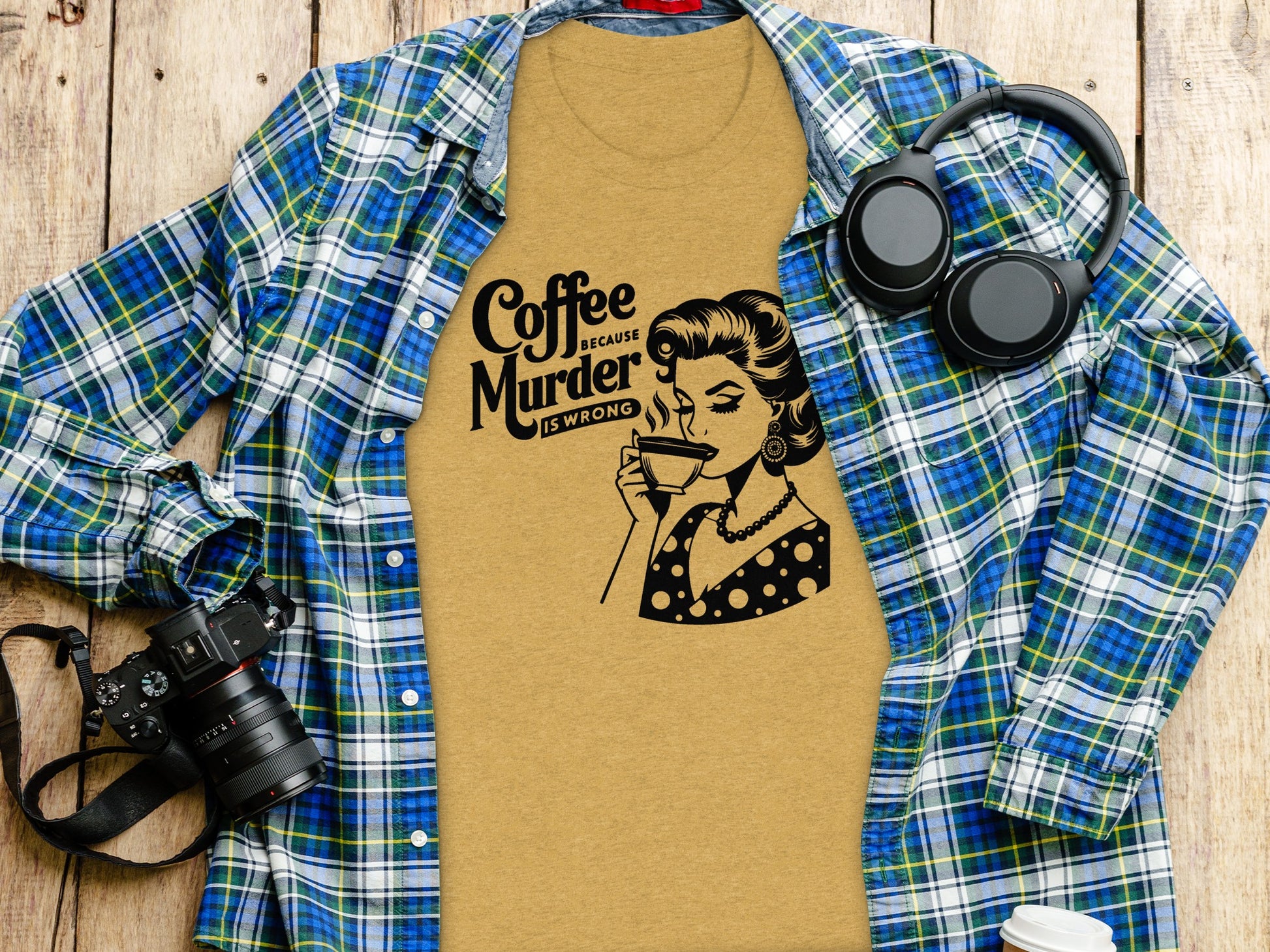 Coffee Because Murder Is Wrong Graphic T-Shirt