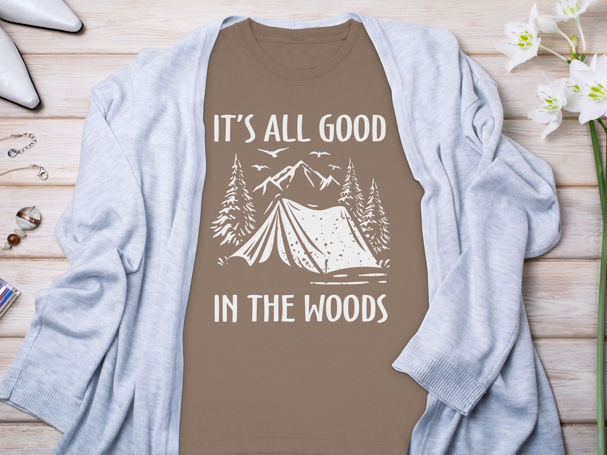 It's All Good In The Woods Camping Graphic T-Shirt
