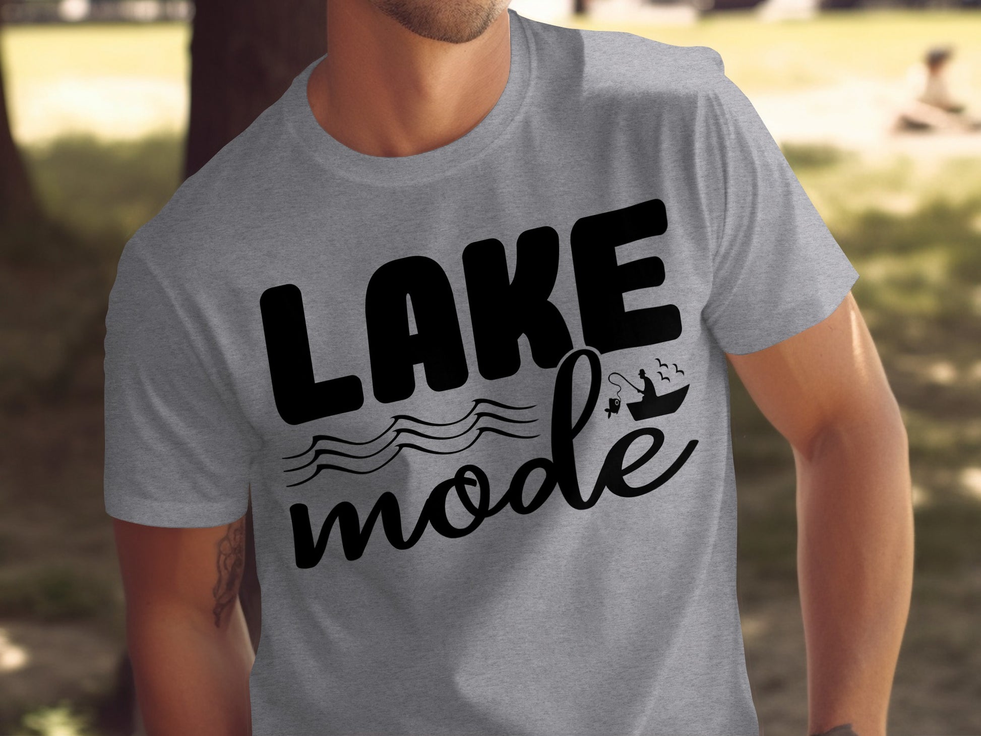 Lake Mode With Fishing Design Graphic Great Outdoors T-Shirt T-Shirt - Outdoor & Adventure Collection - Mile Marker 16 Gear by Cloud 16 Clothing Co.