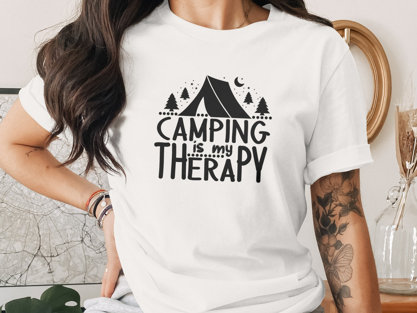 Camping Is My Therapy Outdoor Nature Adventure T-Shirt T-Shirt - Outdoor & Adventure Collection - Mile Marker 16 Gear by Cloud 16 Clothing Co.