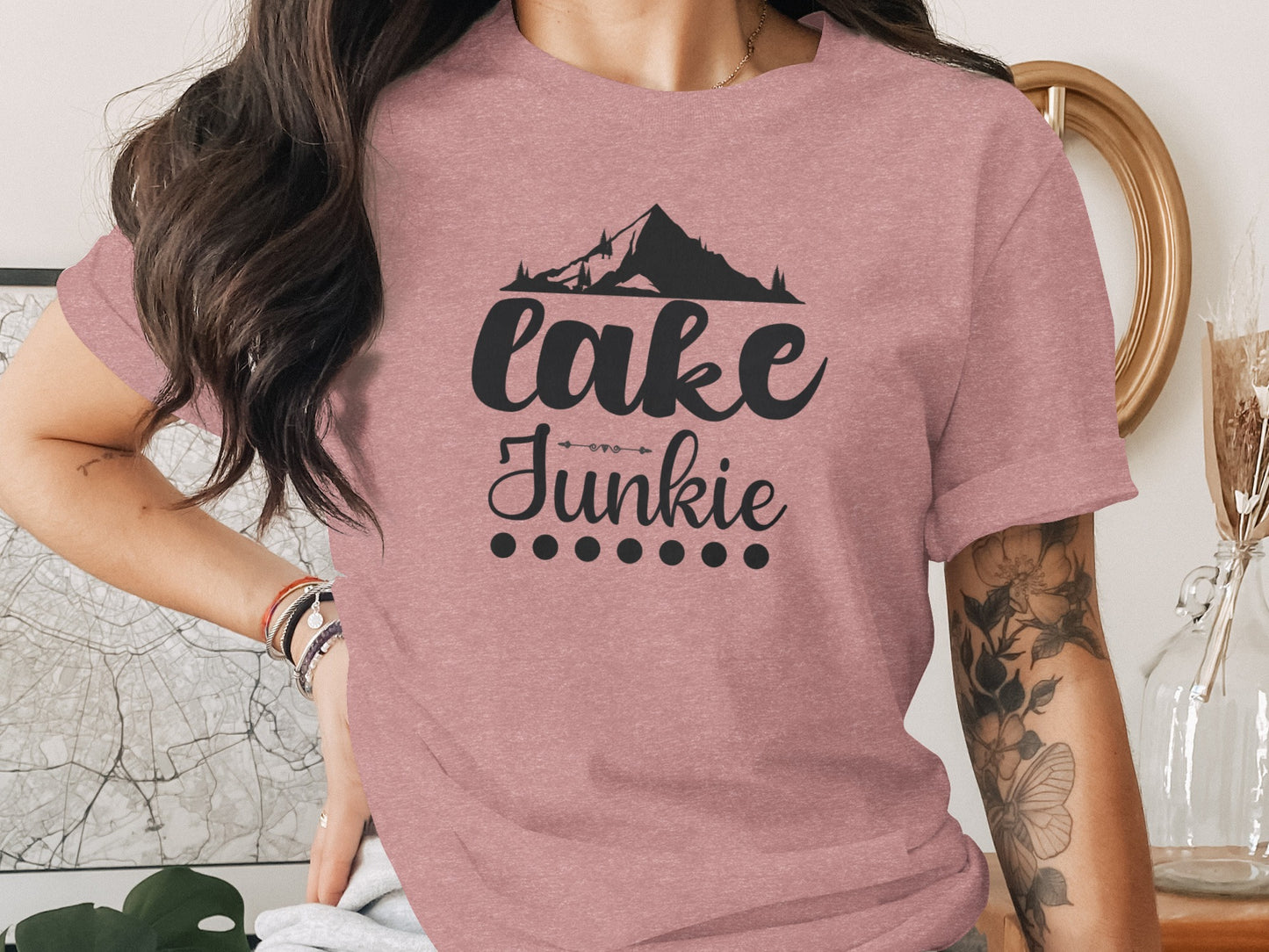Lake Junkie Nature Lover Mountain Graphic Adventure T-Shirt T-Shirt - Outdoor & Adventure Collection - Mile Marker 16 Gear by Cloud 16 Clothing Co.