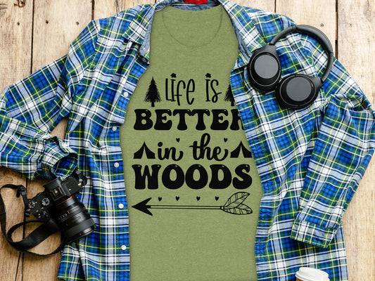 Life Is Better In The Woods With Arrow T-Shirt T-Shirt - Outdoor & Adventure Collection - Mile Marker 16 Gear by Cloud 16 Clothing Co.