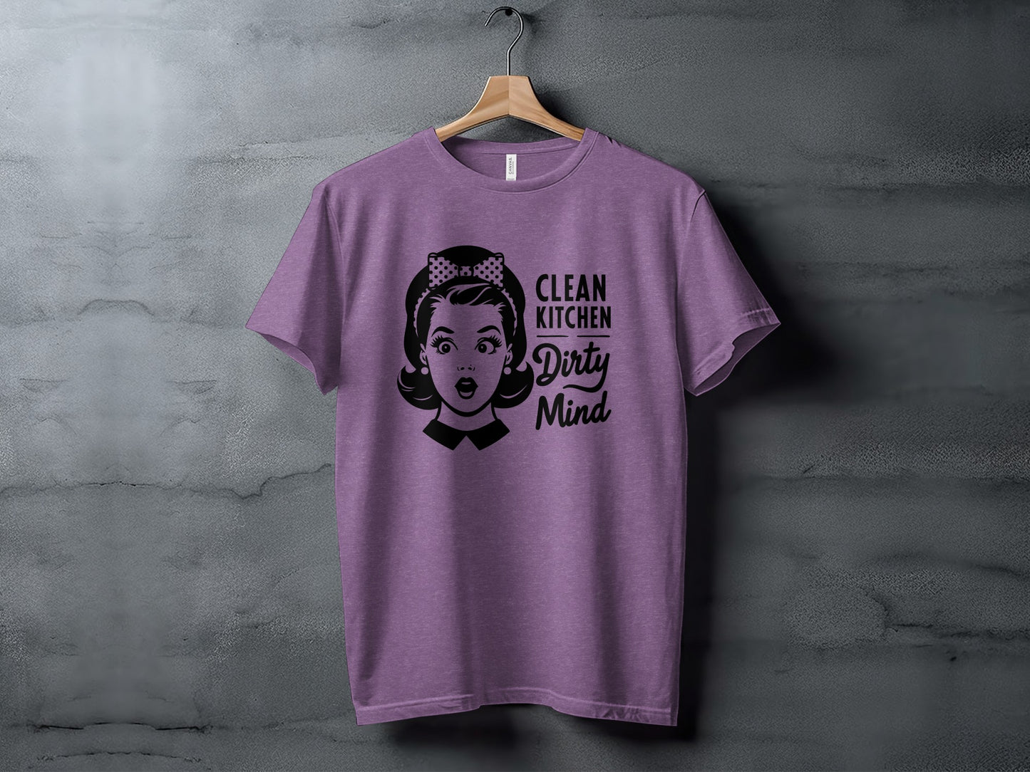 Clean Kitchen Dirty Mind Retro Graphic T-Shirt