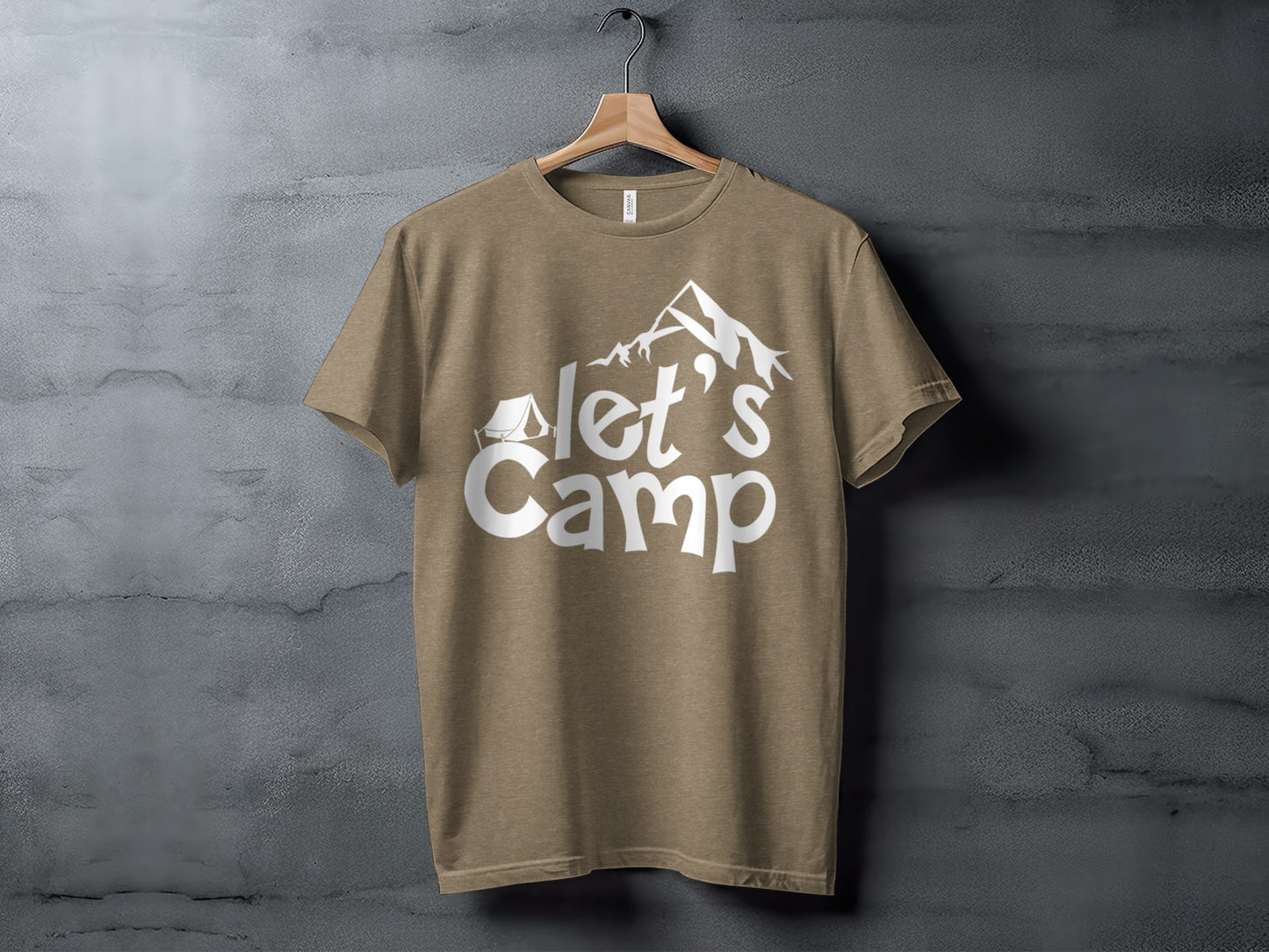 Lets Camp Tent With Mountain T-Shirt T-Shirt - Outdoor & Adventure Collection - Mile Marker 16 Gear by Cloud 16 Clothing Co.