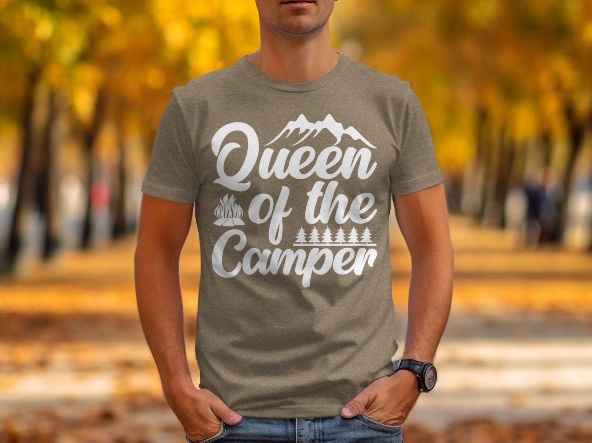 Queen of the Camper Graphic Print Camping Lover T-Shirt T-Shirt - Outdoor & Adventure Collection - Mile Marker 16 Gear by Cloud 16 Clothing Co.