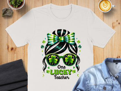 One Lucky Teacher Graphic Tee St. Patrick's Day Shirt