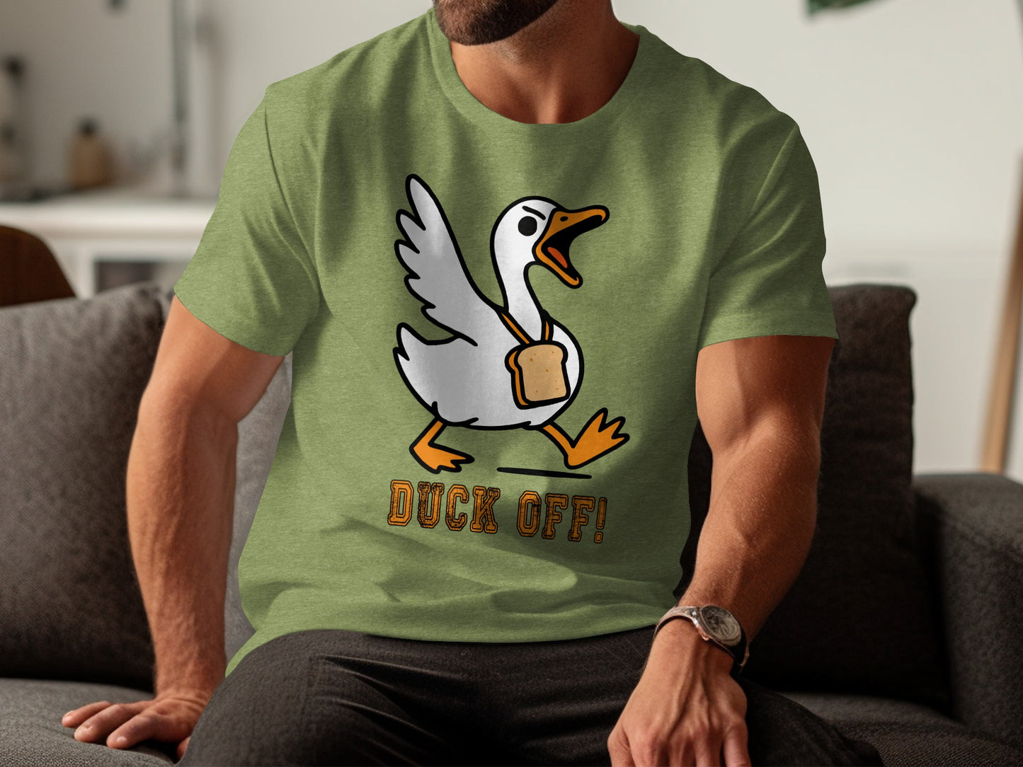 Duck Off Funny Cartoon Duck Graphic T-Shirt