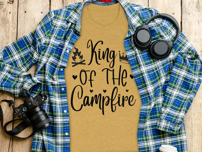 King Of The Campfire With Campfire and Crown T-Shirt T-Shirt - Outdoor & Adventure Collection - Mile Marker 16 Gear by Cloud 16 Clothing Co.