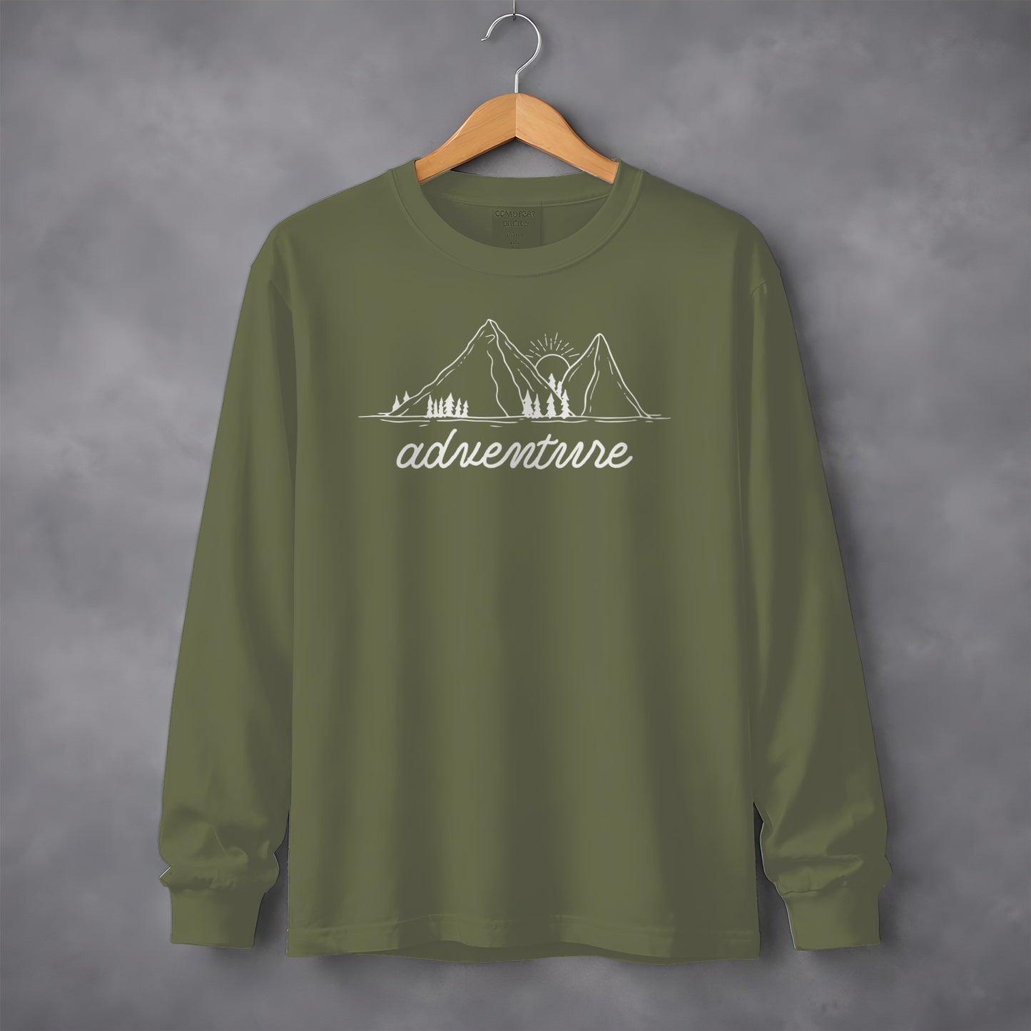 Adventure Awaits Mountains and Sunshine Graphic Long Sleeve T-Shirt Long Sleeve Tee - Outdoor & Adventure Collection - Mile Marker 16 Gear by Cloud 16 Clothing Co.