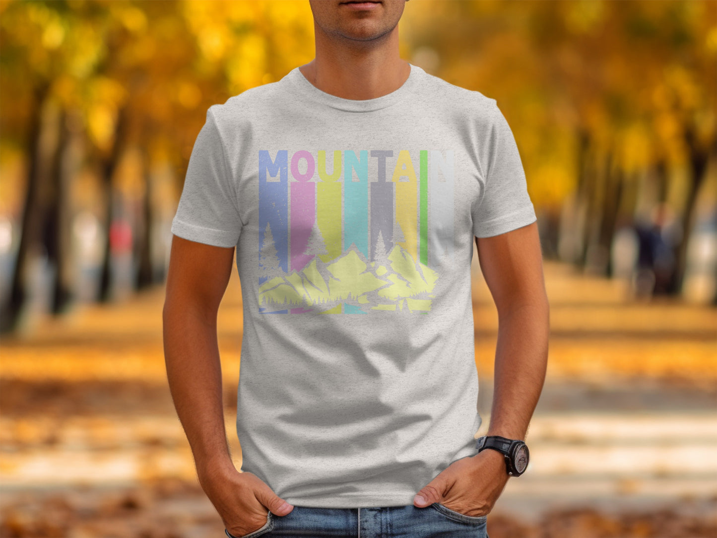 Colorful Mountain Graphic Design T-Shirt Product
