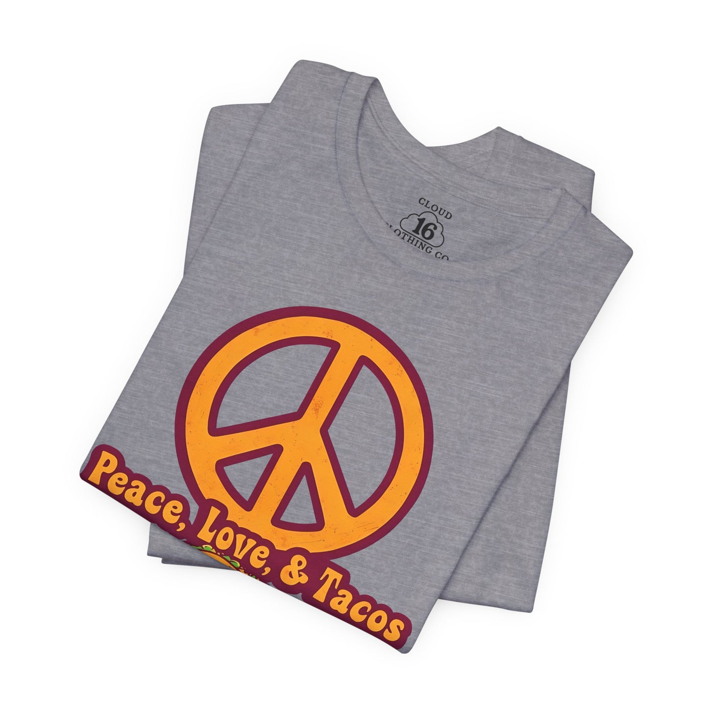 Peace Love Tacos T-Shirt - Funny Foodie Tee for Taco Lovers