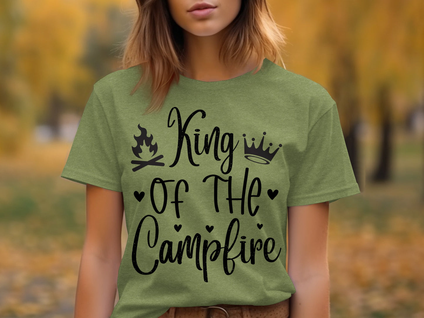 King Of The Campfire With Campfire and Crown T-Shirt T-Shirt - Outdoor & Adventure Collection - Mile Marker 16 Gear by Cloud 16 Clothing Co.