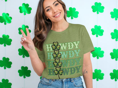 Howdy Four Leaf Clover St. Patrick's Day Shirt