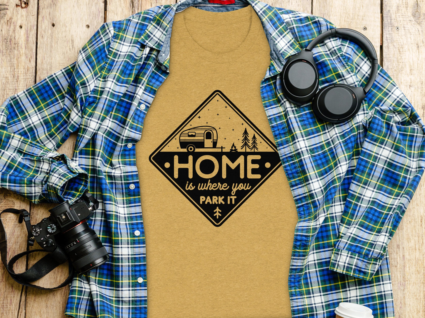 Home Is Where You Park It Camping RV Adventure T-Shirt T-Shirt - Outdoor & Adventure Collection - Mile Marker 16 Gear by Cloud 16 Clothing Co.