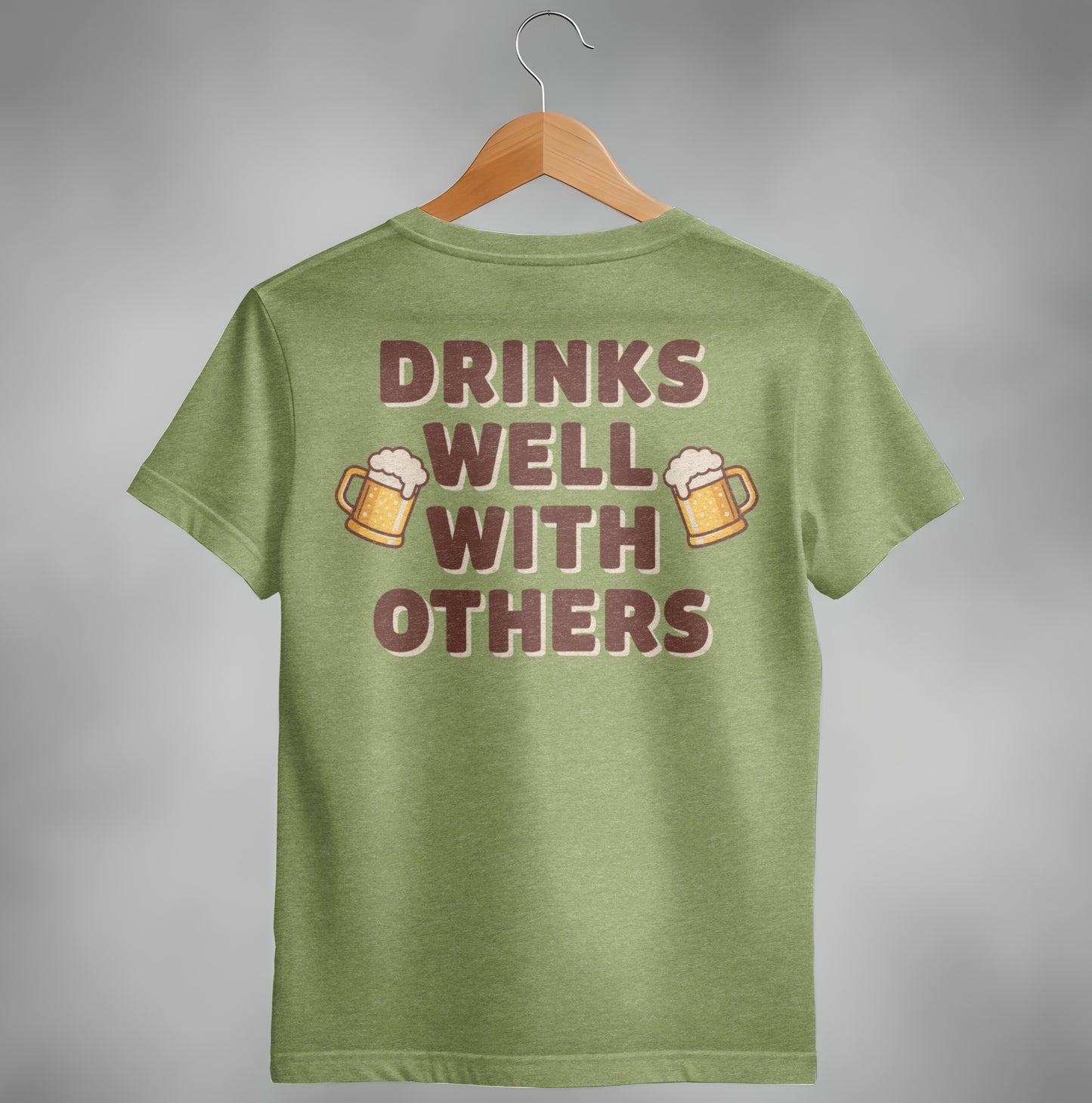 Drinks Well With Others Funny Party Social Graphic T-Shirt T-shirt - Scrappy Malone's Bar 100-Proof Humor - Cloud 16 Clothing Co.