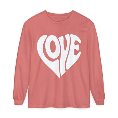 Love Heart Long Sleeve T-Shirt - Unisex Cozy Valentine's Day Gift