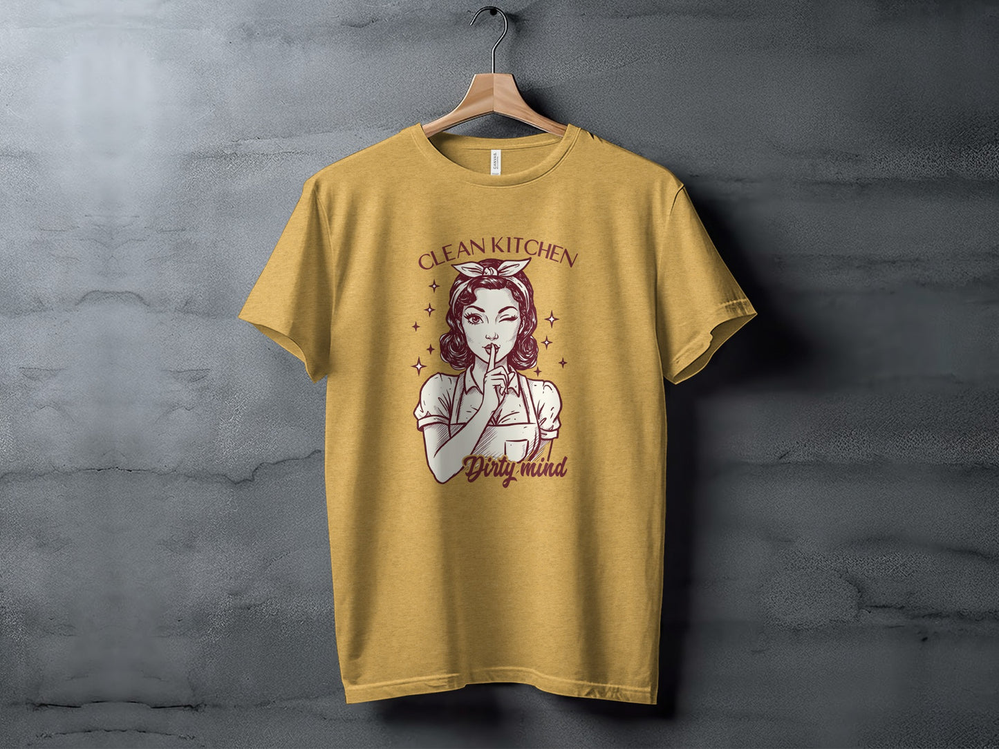 Clean Kitchen Dirty Mind Graphic Printed T-Shirt