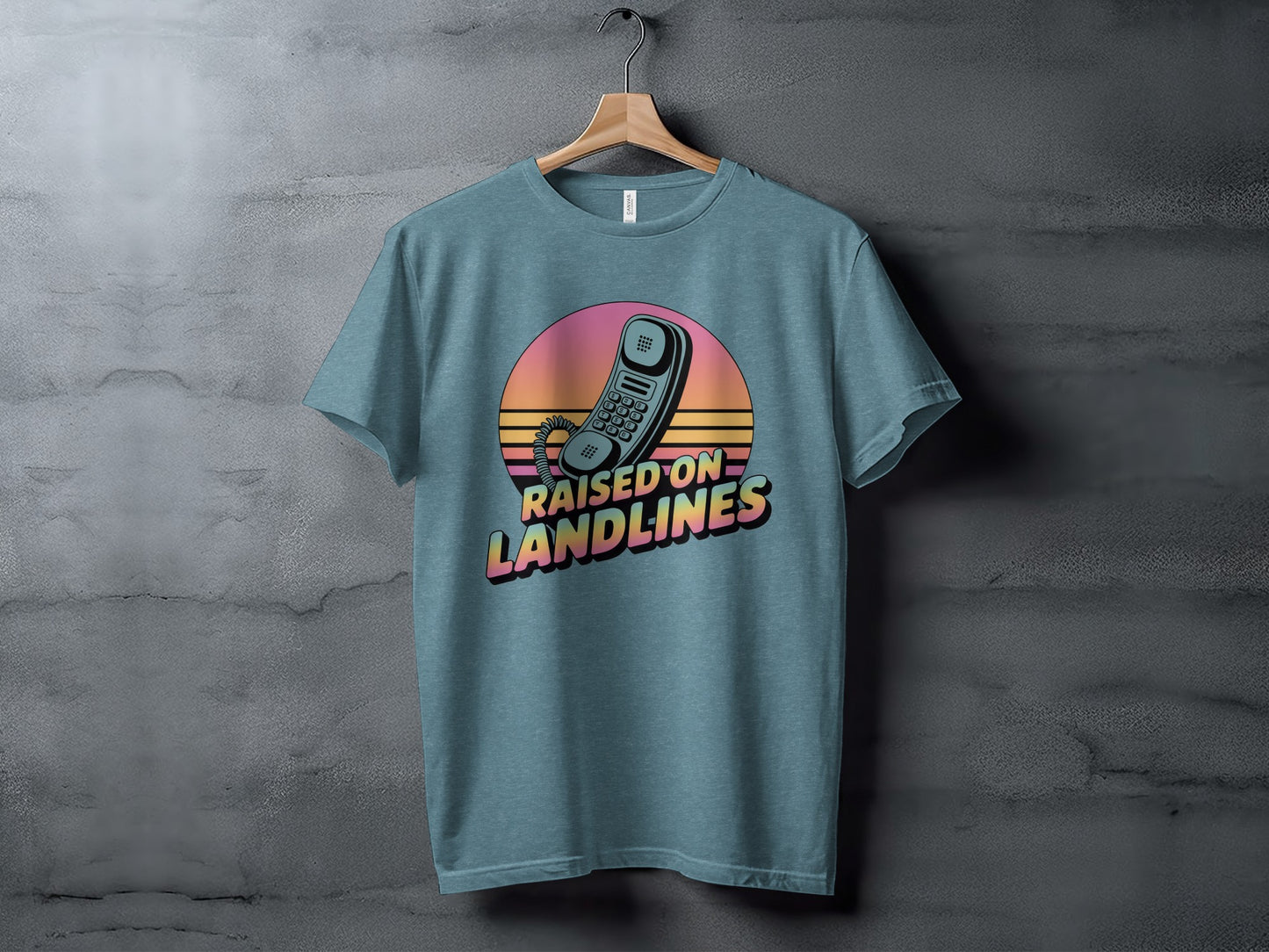 Raised on Landlines Retro Graphic T-Shirt