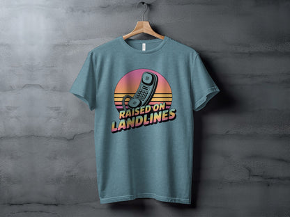 Raised on Landlines Retro Graphic T-Shirt