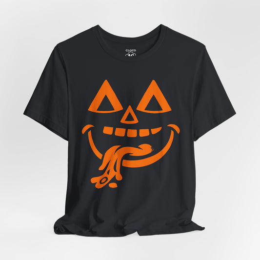 Halloween Pumpkin Face T-Shirt - Funny Fall Tee for Spooky Season