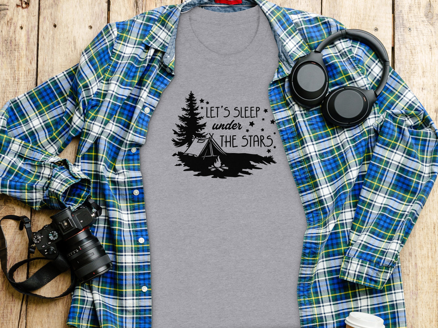 Let's Sleep Under The Stars Adventure Camping T-Shirt T-Shirt - Outdoor & Adventure Collection - Mile Marker 16 Gear by Cloud 16 Clothing Co.