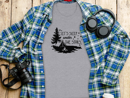 Let's Sleep Under The Stars Adventure Camping T-Shirt T-Shirt - Outdoor & Adventure Collection - Mile Marker 16 Gear by Cloud 16 Clothing Co.