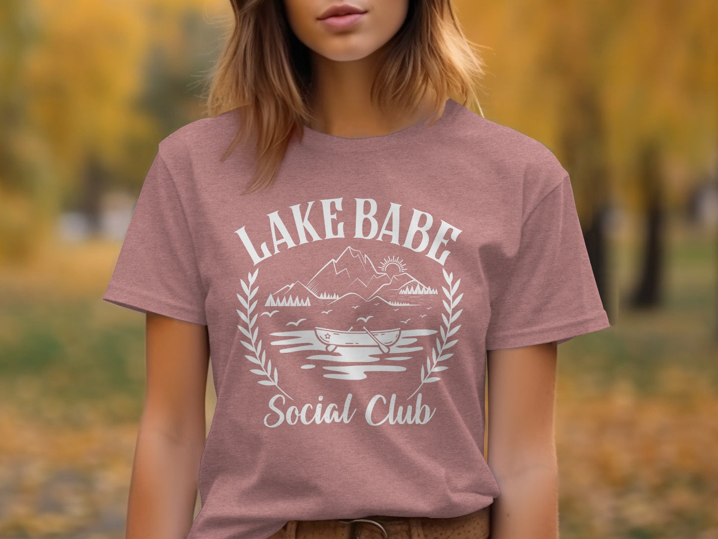 Lake Babe Social Club Mountains and Boat Graphic T-Shirt T-Shirt - Outdoor & Adventure Collection - Mile Marker 16 Gear by Cloud 16 Clothing Co.