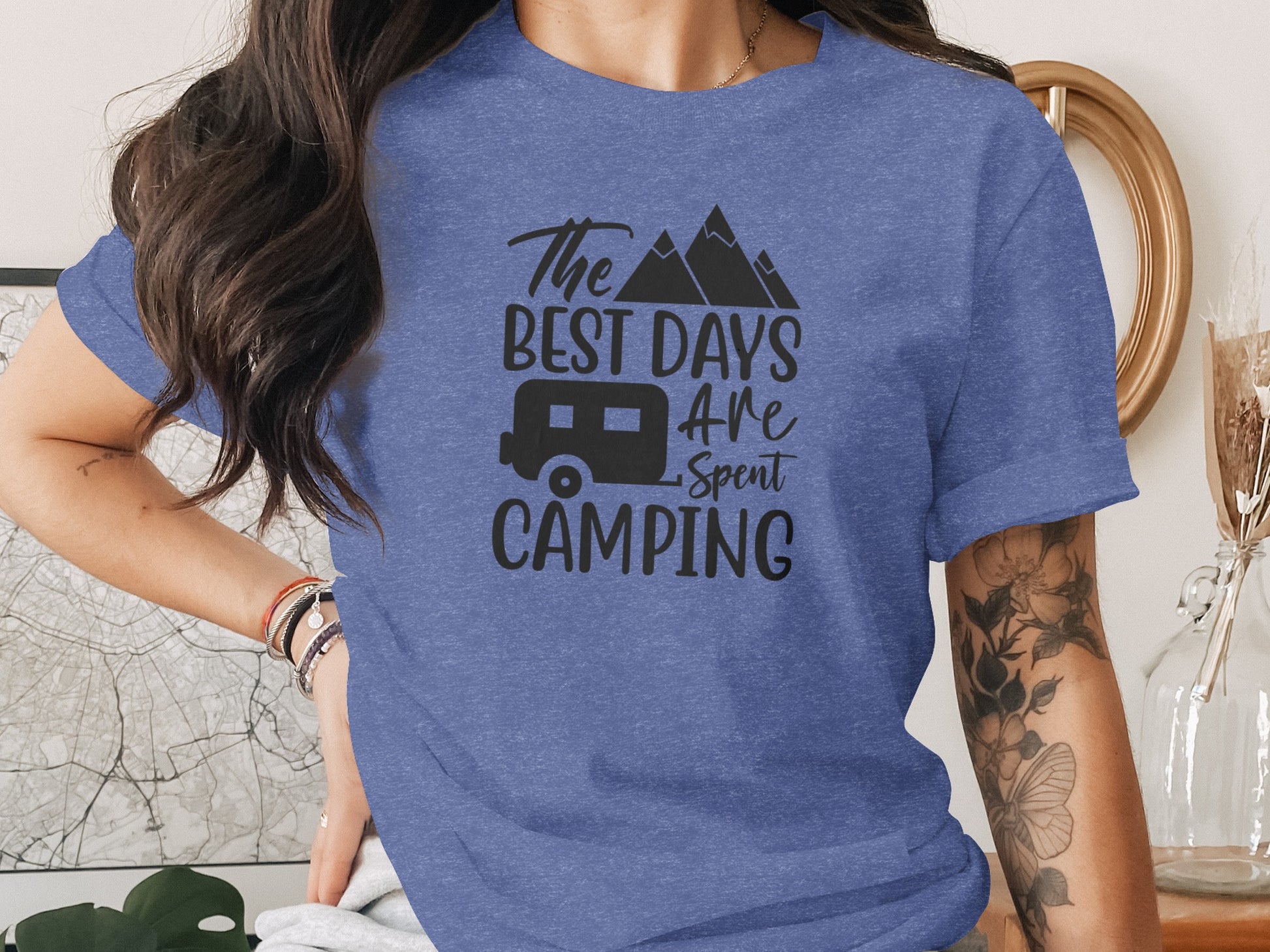The Best Days Are Spent Camping Graphic Design T-Shirt T-Shirt - Outdoor & Adventure Collection - Mile Marker 16 Gear by Cloud 16 Clothing Co.
