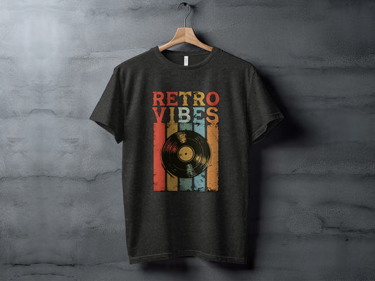 Retro Vibes Vinyl Record Graphic Tee Shirt
