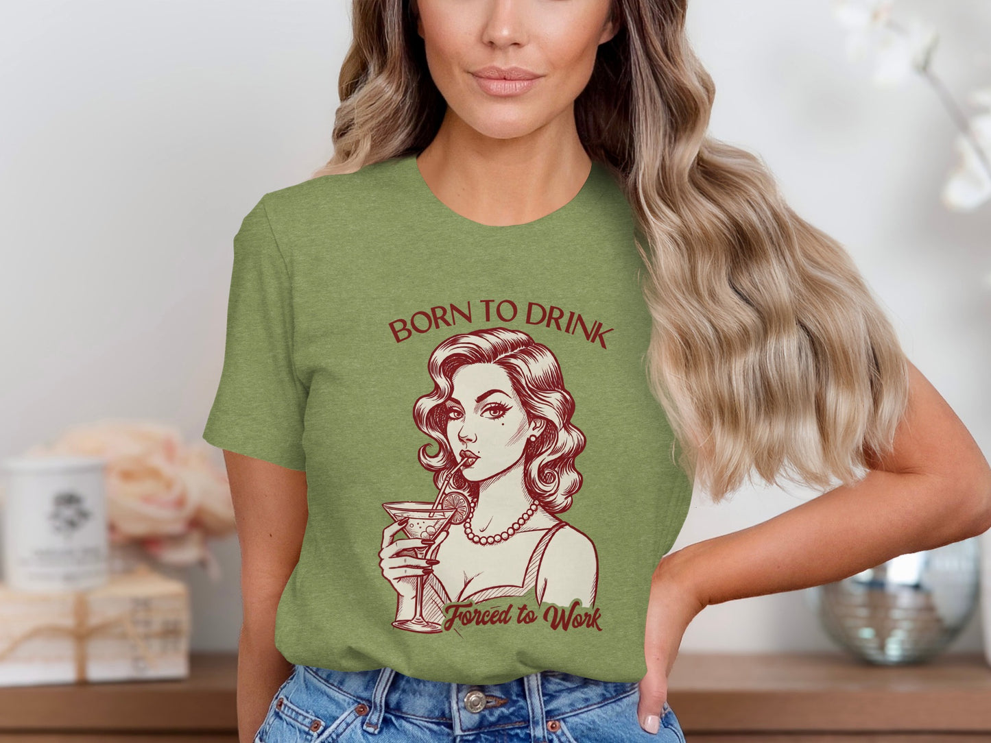 Born To Drink Forced To Work Graphic T-shirt