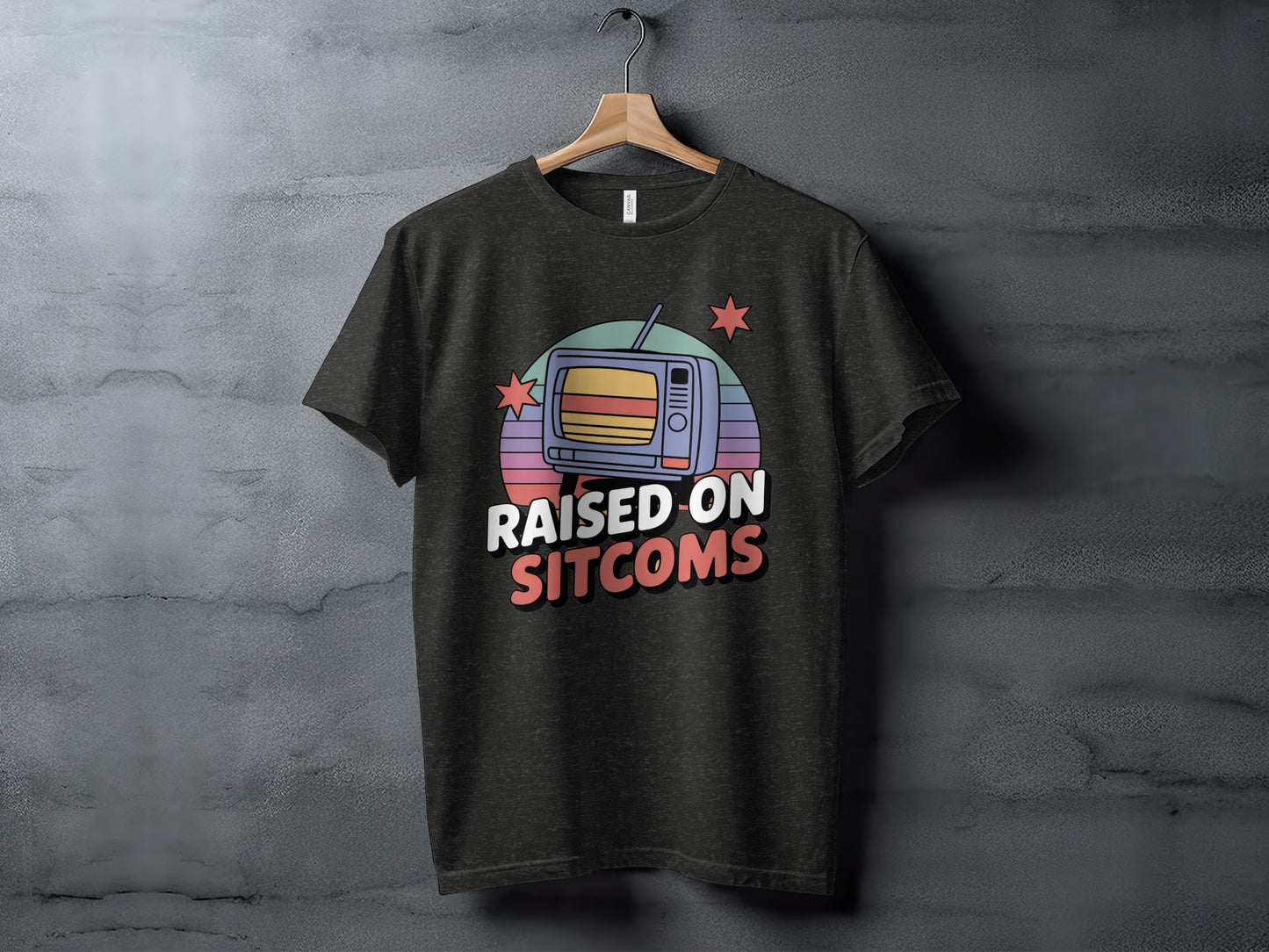 Raised On Sitcoms Graphic Tee Shirt for Pop Culture Fans