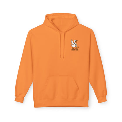 Duck Off Funny Hoodie - Unisex Fleece Pullover for Animal Lovers