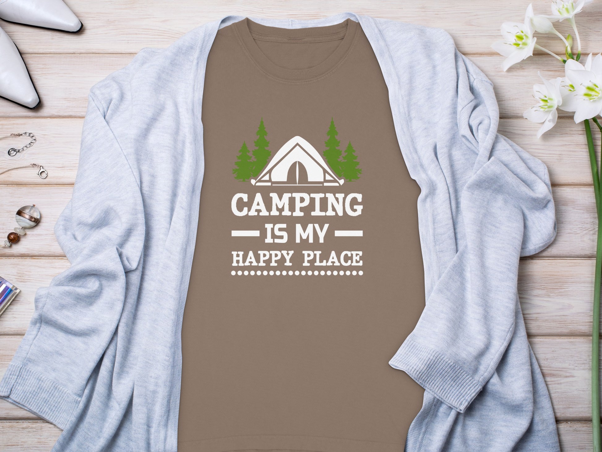 Camping Is My Happy Place Graphic Shirt