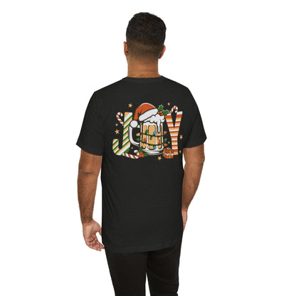 Scrappy Malone's Bar Christmas Tee — "Joy" Beer Mug Holiday Shirt