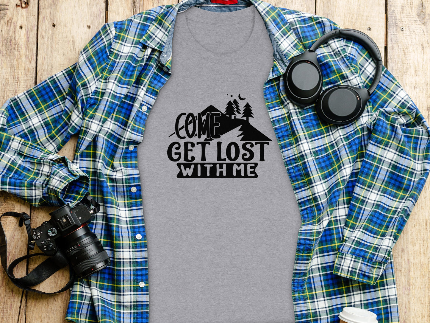 Come Get Lost With Me Mountains and Trees Graphic T-Shirt T-Shirt - Outdoor & Adventure Collection - Mile Marker 16 Gear by Cloud 16 Clothing Co.