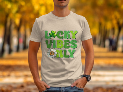 Lucky Vibes Only Graphic T-shirt for Positive Days