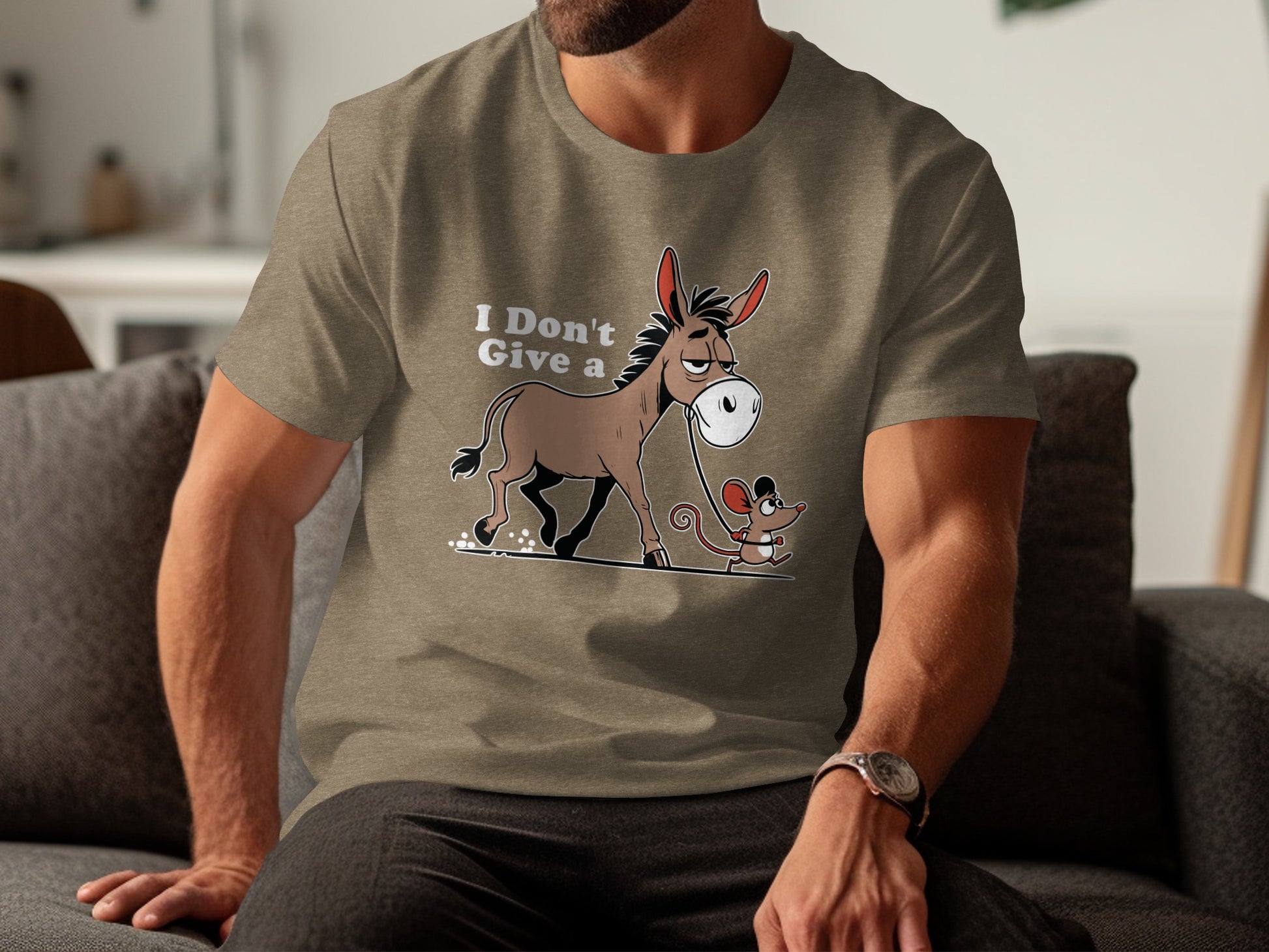 I Don't Give a Funny Donkey and Mouse T-shirt