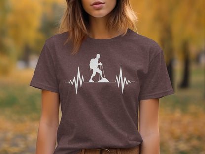 Hiking Heartbeat Outdoors Graphic Design Print T-Shirt T-Shirt - Outdoor & Adventure Collection - Mile Marker 16 Gear by Cloud 16 Clothing Co.