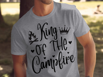 King Of The Campfire With Campfire and Crown T-Shirt T-Shirt - Outdoor & Adventure Collection - Mile Marker 16 Gear by Cloud 16 Clothing Co.