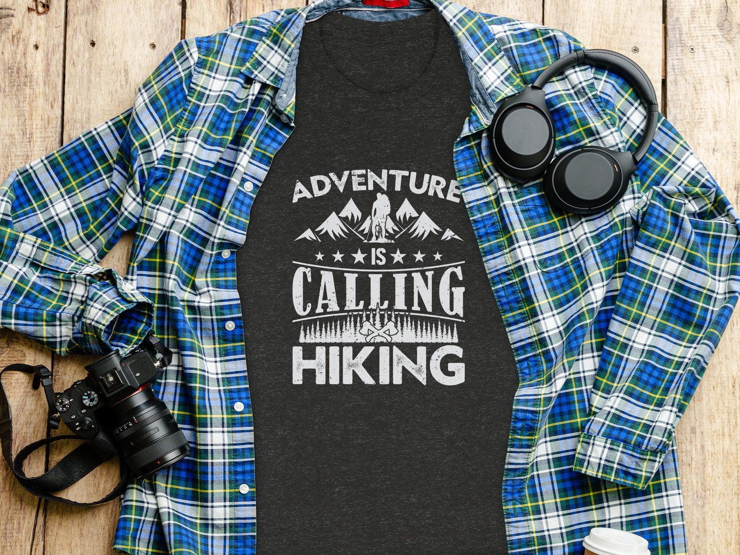 Adventure Is Calling Hiking Graphic Design T-Shirt T-Shirt - Outdoor & Adventure Collection - Mile Marker 16 Gear by Cloud 16 Clothing Co.