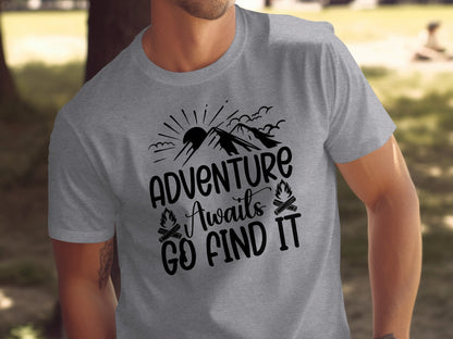 Adventure Awaits Go Find It Outdoorsy Graphic T-Shirt T-Shirt - Outdoor & Adventure Collection - Mile Marker 16 Gear by Cloud 16 Clothing Co.
