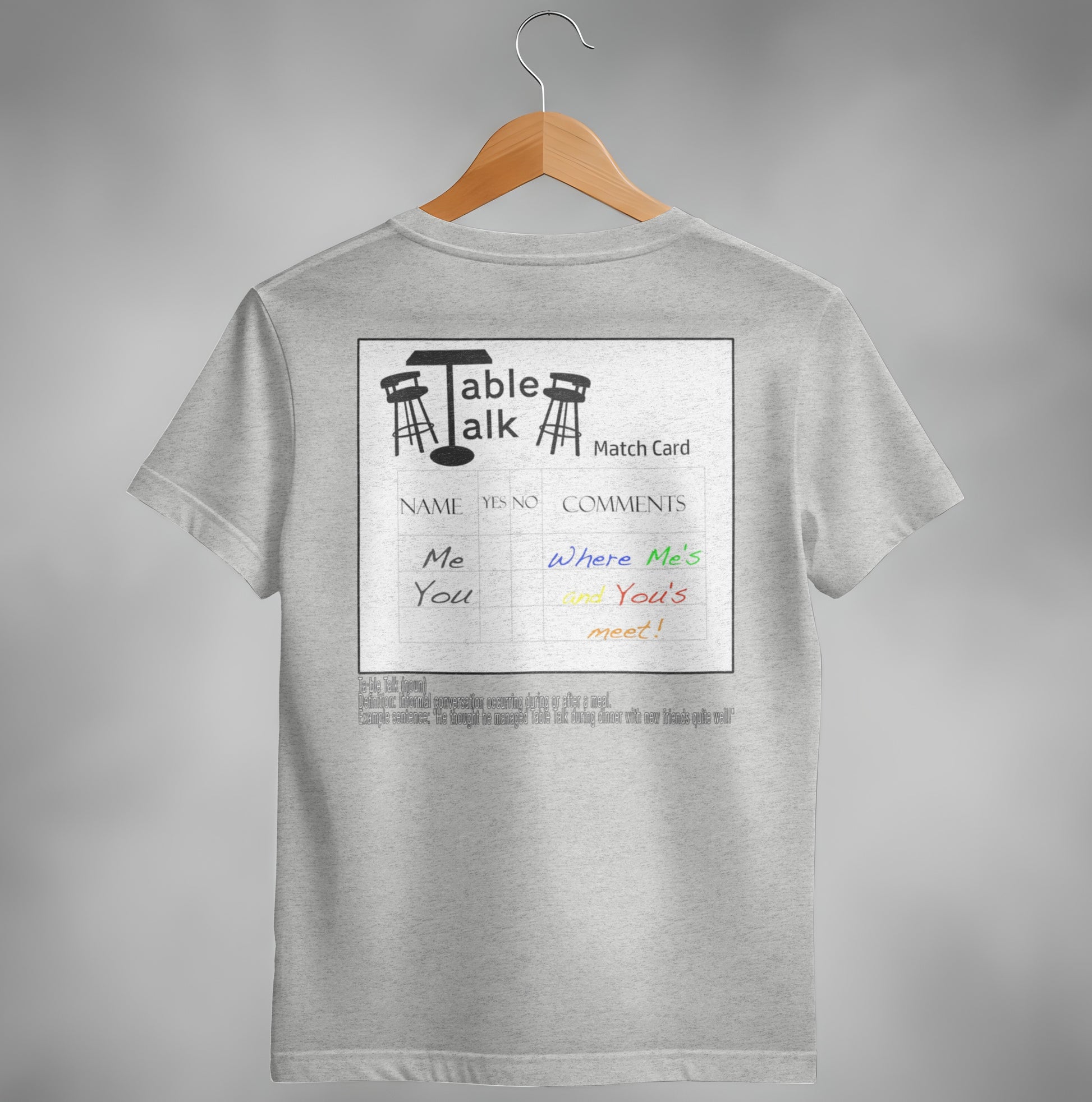 Table Talk Match Card Graphic T-Shirt for Casual Wear