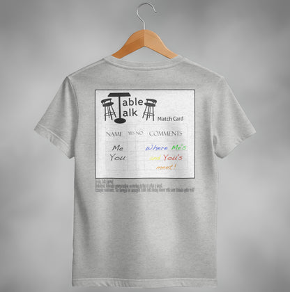 Table Talk Match Card Graphic T-Shirt for Casual Wear