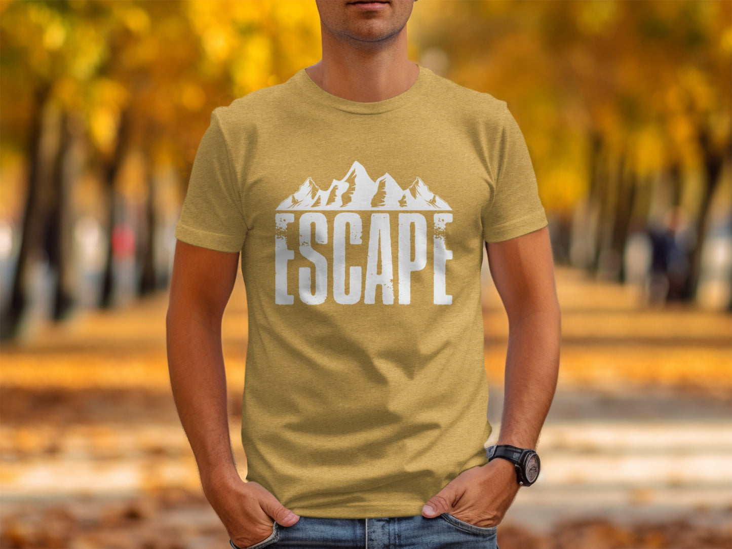 Escape Into The Mountains Outdoor Adventure Design T-Shirt T-Shirt - Outdoor & Adventure Collection - Mile Marker 16 Gear by Cloud 16 Clothing Co.