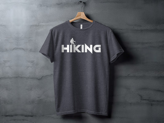 Hiking Above the Word Hiking Design Graphic T-Shirt T-Shirt - Outdoor & Adventure Collection - Mile Marker 16 Gear by Cloud 16 Clothing Co.