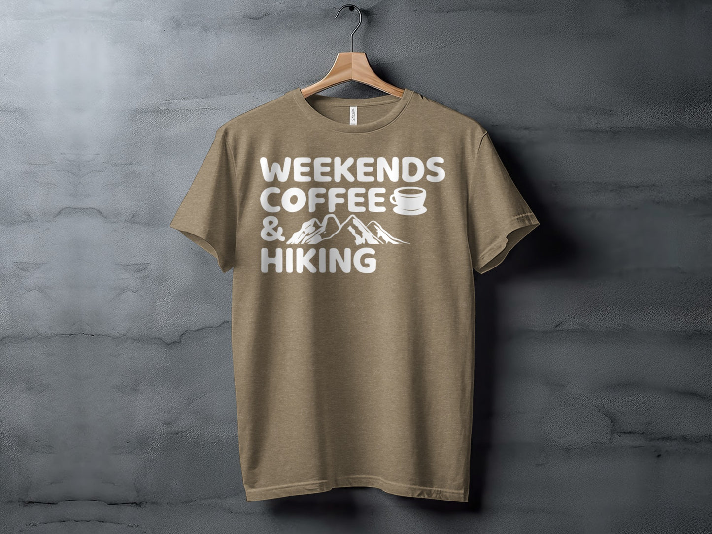 Weekends Coffee And Hiking Graphic Design Funny T-Shirt T-Shirt - Outdoor & Adventure Collection - Mile Marker 16 Gear by Cloud 16 Clothing Co.